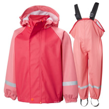 Children's Rain Set in Pink 100% Polyurethane Waterproof Suit Kids Raincoat